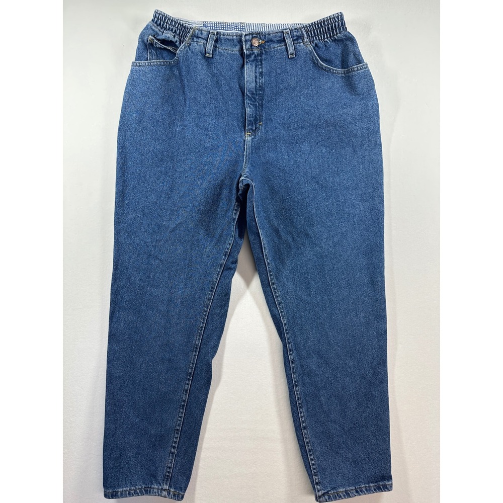 Vintage 80s Lee Jeans Sz 20W Petite Blue‎ Elastic Tapered Bareback Western USA